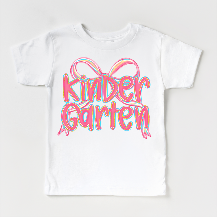 Back to School Kindergarten Bow Shirt - Girls First Day Of School Tee