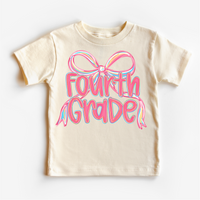 Girls Fourth Bow Back To School, First Day Of School graphic T-shirt by Madi Moosh