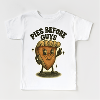 Pies Before Guys Thanksgiving design on a white garment.
