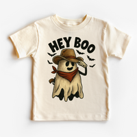 Hey Boo Western Halloween graphic T-shirt by Madi Moosh