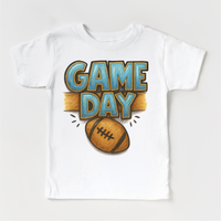 Game Day Football Season design on a white garment.