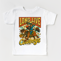 Long Live Cowboys Rodeo Country Western design on a white garment.