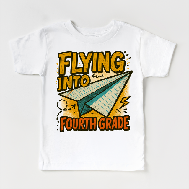 Flying Into Fourth Grade Back To School Shirt | First Day Of School Tee
