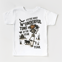 Most Wonderful Time Of The Year design on a white garment.