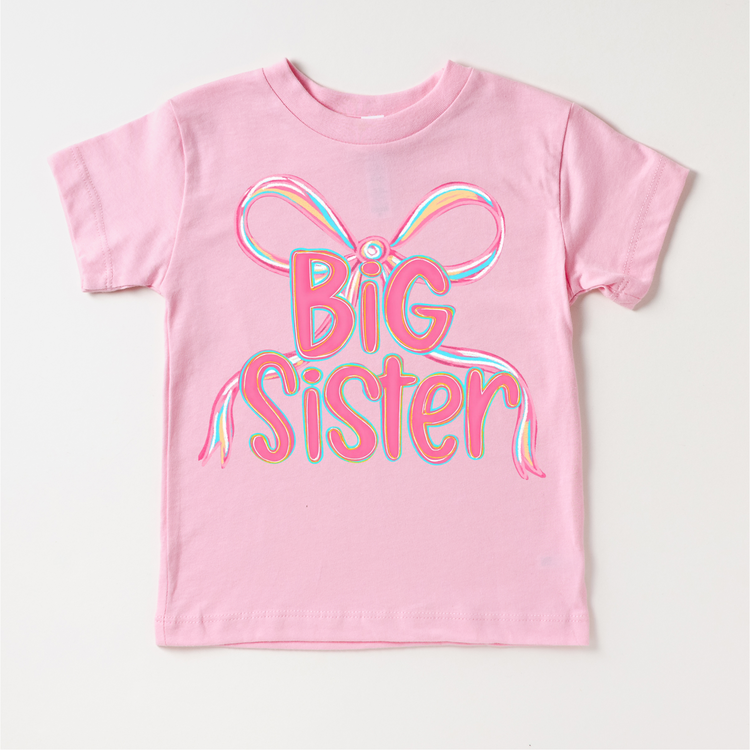 Big Sister Ribbon Sibling Shirt - Sister Bow Tee