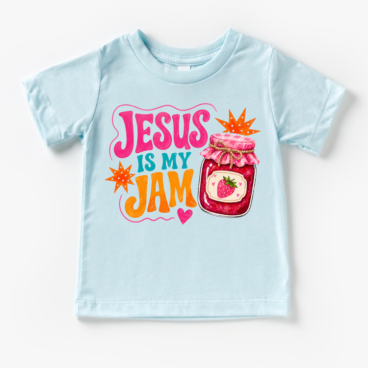 Jesus Is My Jam Shirt, Christian Kids Tee, Faith Graphic Shirt, Bible Verse Top, Cute Religious Outfit, Strawberry Jam Design