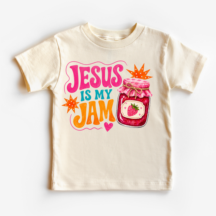 Jesus Is My Jam Shirt, Christian Kids Tee, Faith Graphic Shirt, Bible Verse Top, Cute Religious Outfit, Strawberry Jam Design