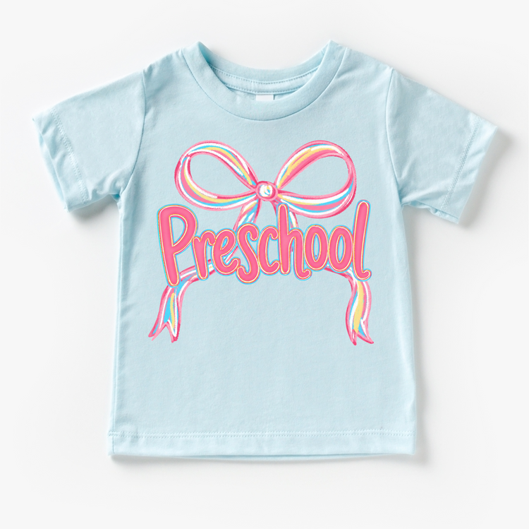 Girls Preschool Bow Back To School Shirt - First Day Of School Tee