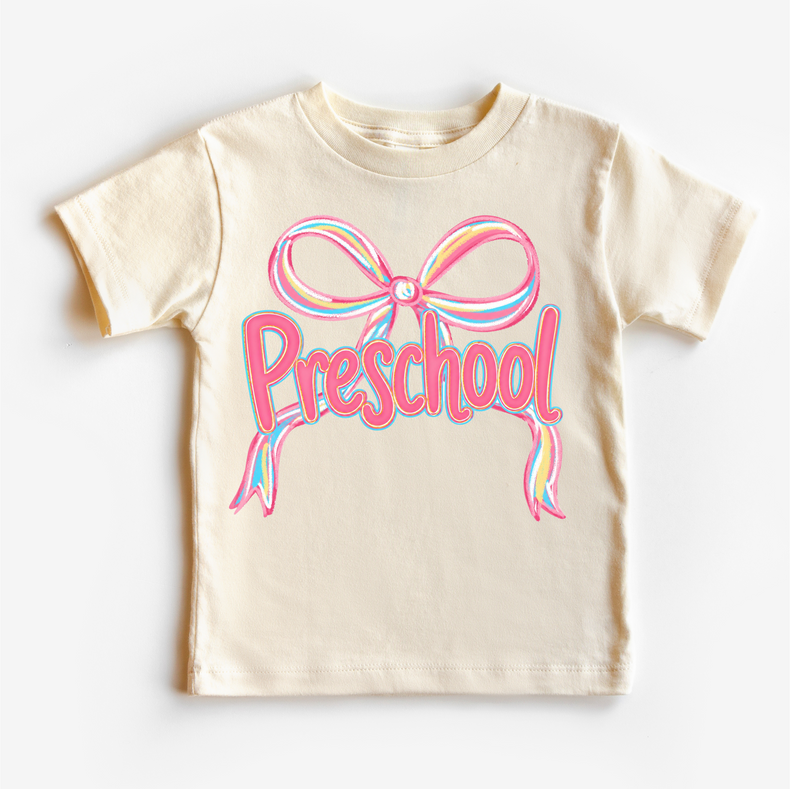Girls Preschool Bow Back To School Shirt - First Day Of School Tee