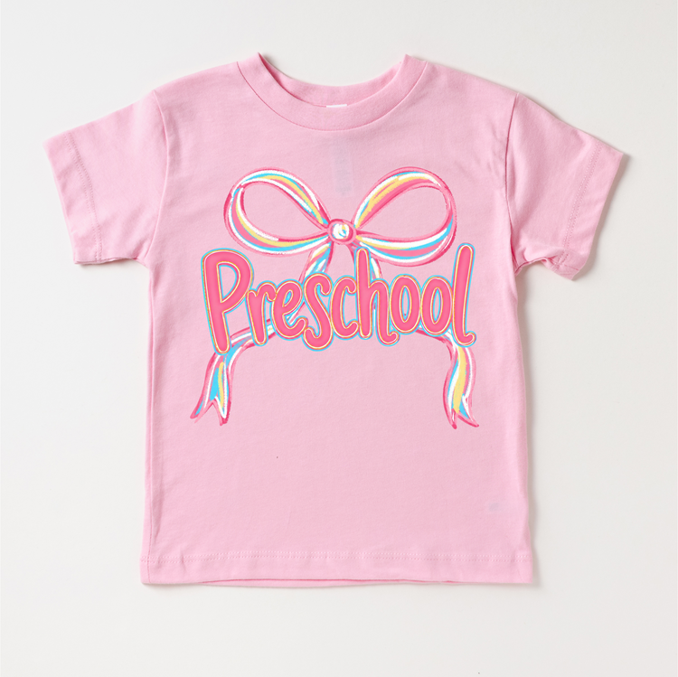 Girls Preschool Bow Back To School Shirt - First Day Of School Tee
