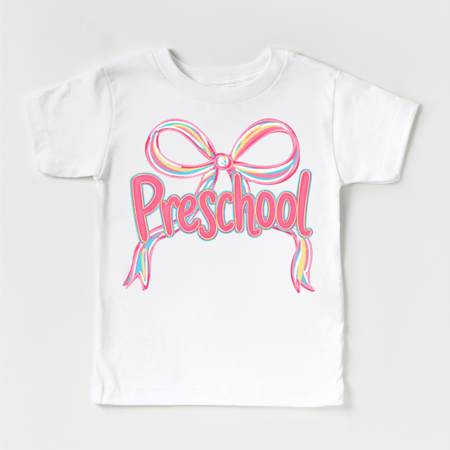 Girls Preschool Bow Back To School Shirt - First Day Of School Tee