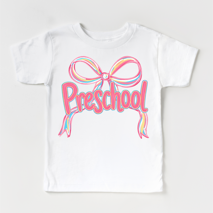Girls Preschool Bow Back To School Shirt - First Day Of School Tee