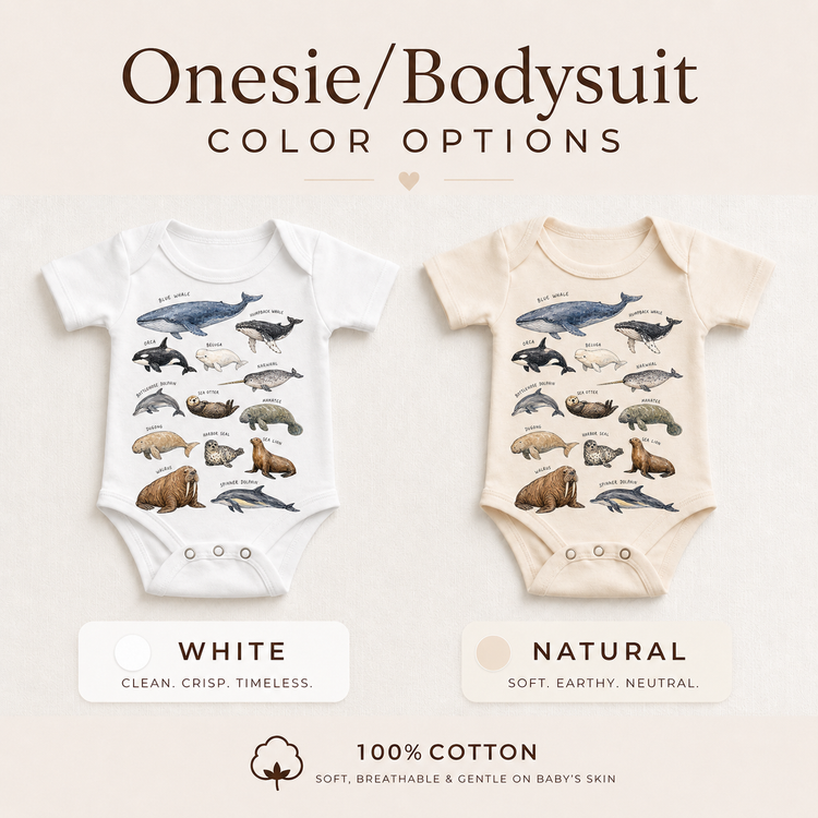 Marine Animals Graphic Tee, Ocean Life Educational Kids Shirt, Whale Dolphin Sea Otter Nature Tee