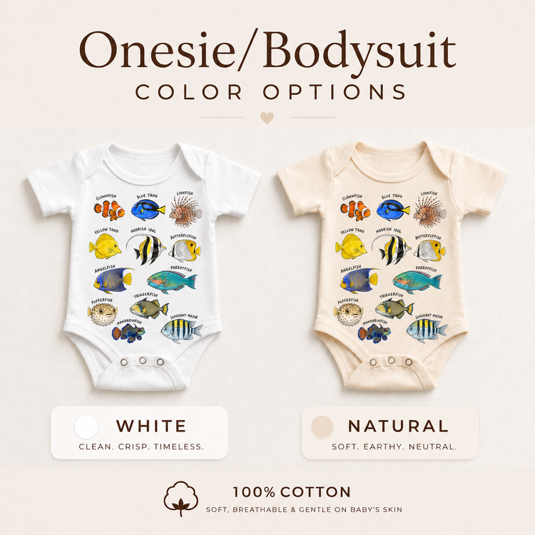 Tropical Fish Graphic Tee, Educational Ocean Life Kids Shirt, Reef Fish Science Nature Tee