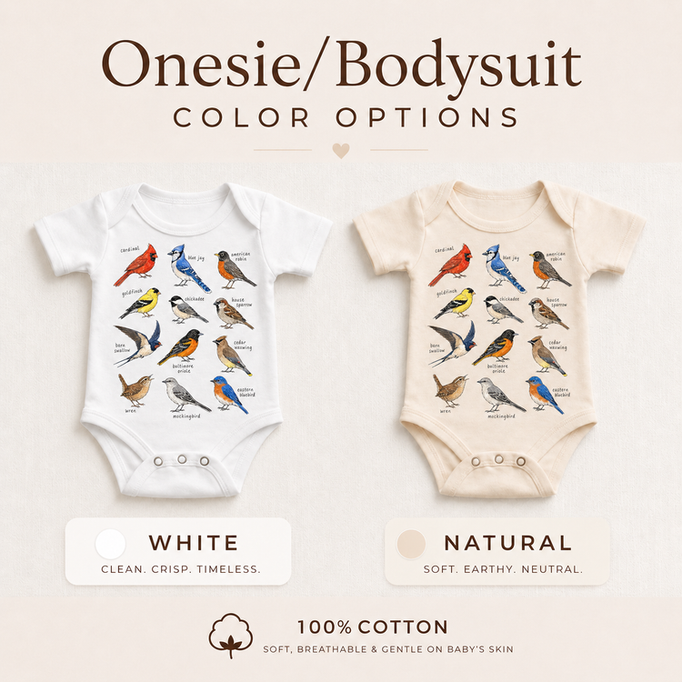 Backyard Birds Educational Shirt, Bird Species Chart Kids Tee, Cardinal Blue Jay Robin Nature Shirt