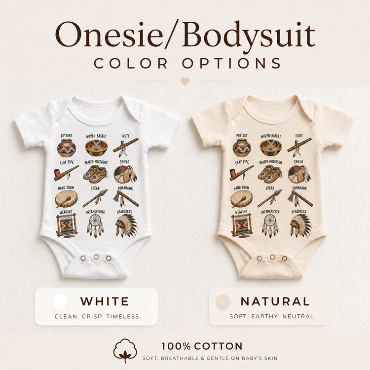 Indigenous Artifacts Educational Shirt, American Native Indian Culture History Graphic Tee, Pottery Basket Moccasin Kids Tee