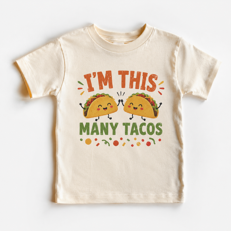I’m This Many Tacos Birthday Shirt, Kids Taco Party Tee, Fiesta Birthday Graphic Shirt