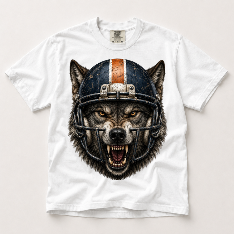 Wolf Football Mascot Shirt, Fierce Game Day Graphic Tee, Comfort Colors Sports Shirt, Football Fan Gift