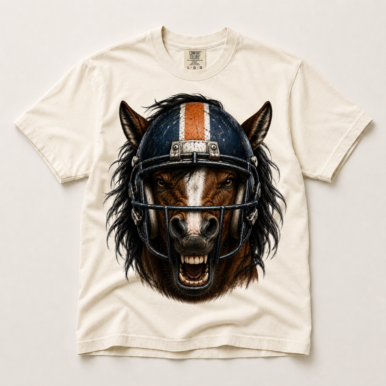 Bronco Horse Football Mascot Shirt, Fierce Game Day Graphic Tee, Comfort Colors Sports Shirt, Football Fan Gift