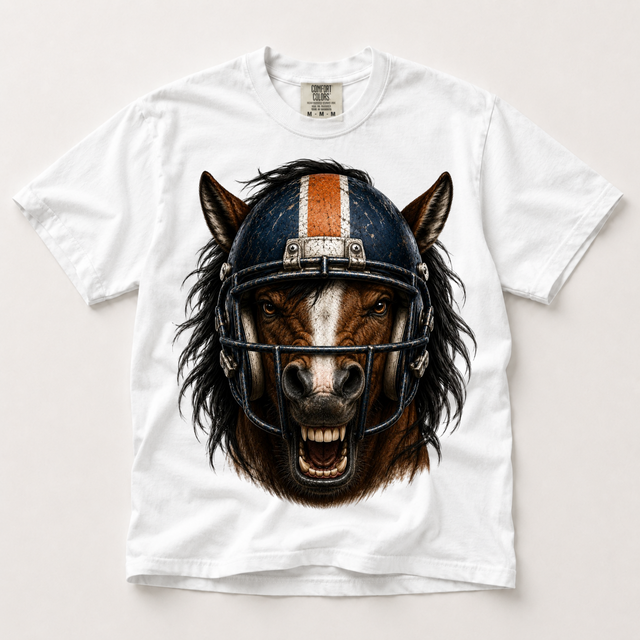 Bronco Horse Football Mascot Shirt, Fierce Game Day Graphic Tee, Comfort Colors Sports Shirt, Football Fan Gift