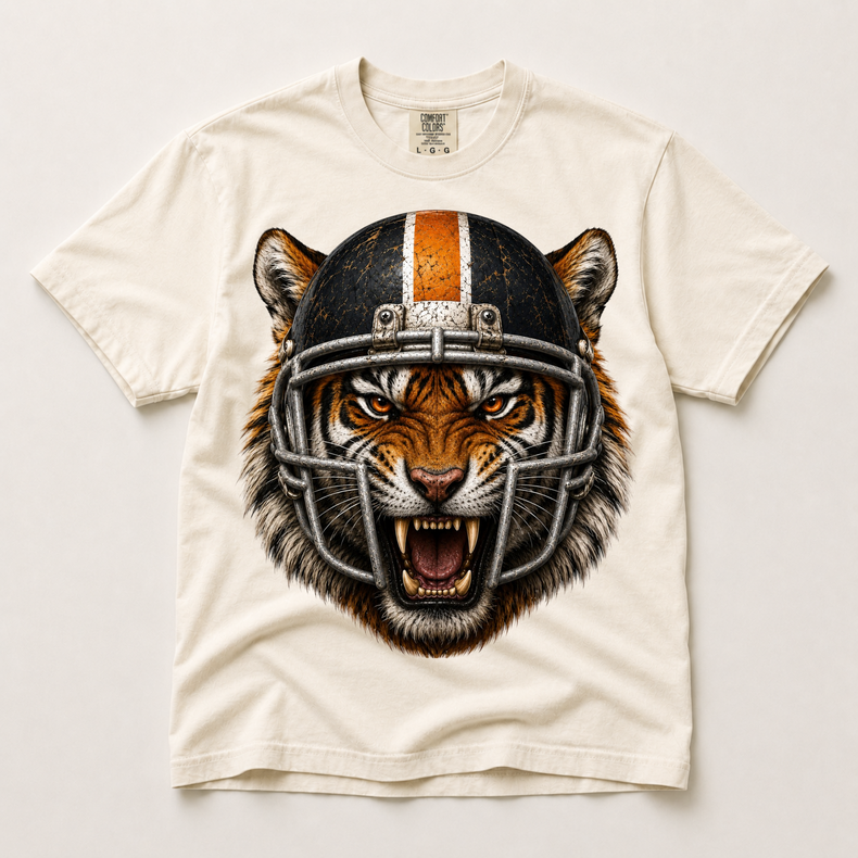 Tigers Football Mascot Shirt, Fierce Game Day Graphic Tee, Comfort Colors Sports Shirt, Football Fan Gift (Copy)