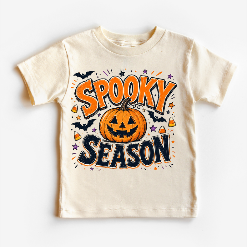 Kids Spooky Season Halloween Tee - Fall Pumpkin Jack-O-Lantern Shirt