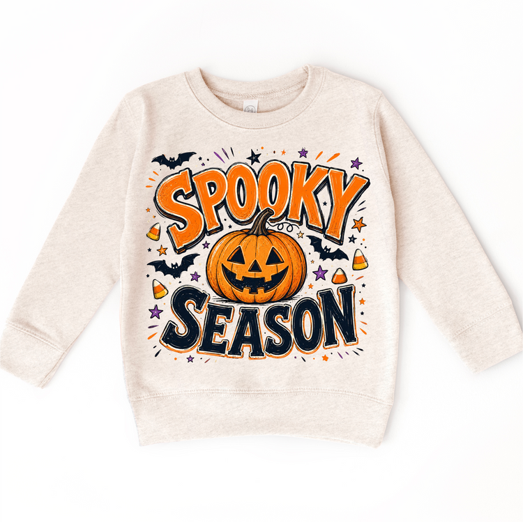 Kids Spooky Season Halloween Tee - Fall Pumpkin Jack-O-Lantern Shirt