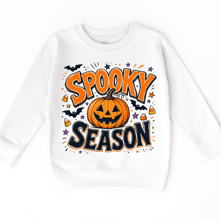 Kids Spooky Season Halloween Tee - Fall Pumpkin Jack-O-Lantern Shirt