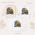 Just a Kid Who Loves Dump Trucks long sleeve tee and kids sweatshirt options