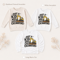 Just a Kid Who Loves Excavators long sleeve tee and kids sweatshirt options