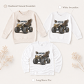 Bald eagle monster truck long sleeve tee and kids sweatshirt options