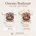 Merry Christmas From the Barn baby bodysuits in white and natural