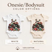 Reindeer Monster Truck Christmas Shirt for Kids baby bodysuit color options