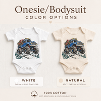 Blue Christmas Monster Truck Shirt for Kids – Holiday Gifts baby bodysuit color options