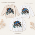 Blue Christmas Monster Truck Shirt for Kids – Holiday Gifts long sleeve tee and sweatshirt options