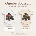 Elf Monster Truck Christmas Shirt for Kids baby bodysuit color options