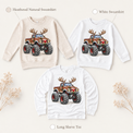 Christmas Tree Monster Truck Shirt for Kids long sleeve tee and sweatshirt options