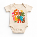 Give Thanks colorful Thanksgiving natural baby bodysuit