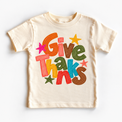 Give Thanks colorful Thanksgiving shirt natural short sleeve tee