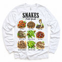 Snake field guide graphic on a white long sleeve tee