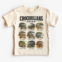 Crocodilian field guide graphic on Natural Short Sleeve Tee
