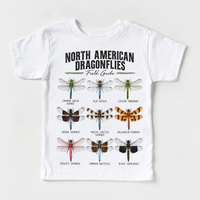 Dragonfly field guide graphic on White Short Sleeve Tee