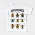Bee field guide graphic on White Short Sleeve Tee
