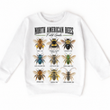 Bee field guide graphic on White Sweatshirt