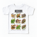 Gecko field guide graphic on White Short Sleeve Tee