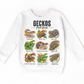 Gecko field guide graphic on White Sweatshirt