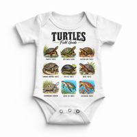 Turtle field guide graphic on White Onesie