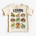 Lizard field guide graphic on Natural Short Sleeve Tee