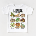 Lizard field guide graphic on White Short Sleeve Tee