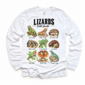 Lizard field guide graphic on White Long Sleeve Tee